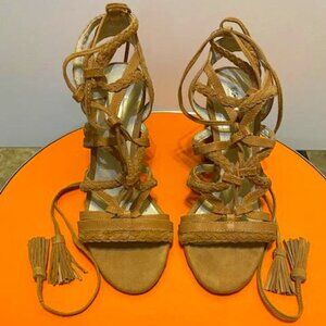 BCBGENERATION - RONNY LACE UP BLOCK SANDALS